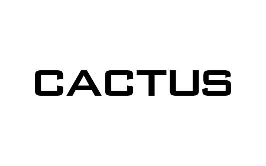 The word CACTUS in bold black font on a white background.