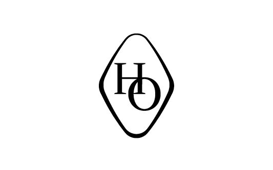 Logo with overlapping letters H and O inside a rounded diamond outline.
